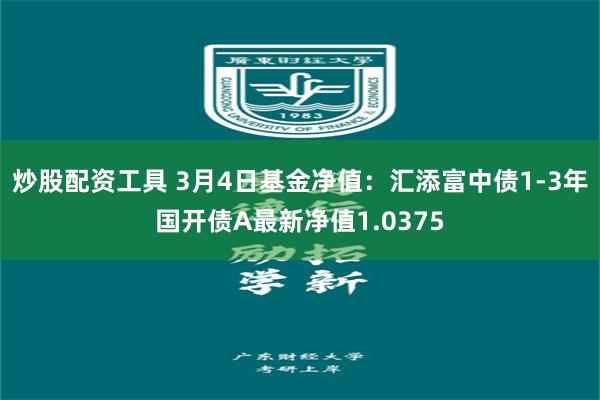 炒股配资工具 3月4日基金净值：汇添富中债1-3年国开债A最新净值1.0375