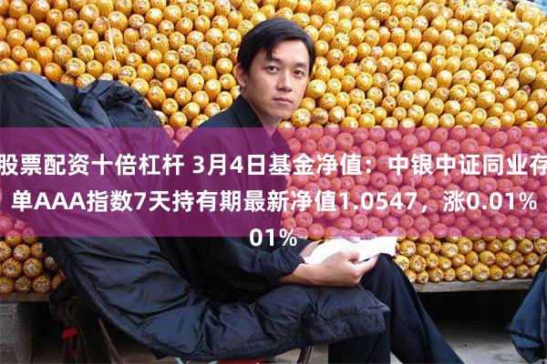 股票配资十倍杠杆 3月4日基金净值：中银中证同业存单AAA指数7天持有期最新净值1.0547，涨0.01%