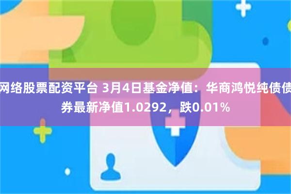 网络股票配资平台 3月4日基金净值：华商鸿悦纯债债券最新净值1.0292，跌0.01%