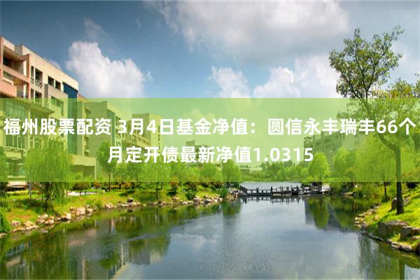 福州股票配资 3月4日基金净值：圆信永丰瑞丰66个月定开债最新净值1.0315