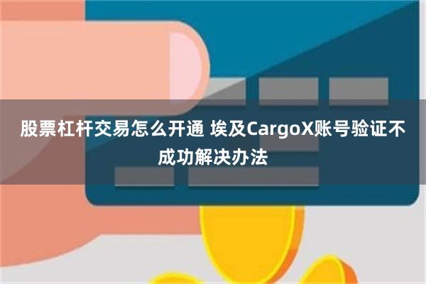 股票杠杆交易怎么开通 埃及CargoX账号验证不成功解决办法
