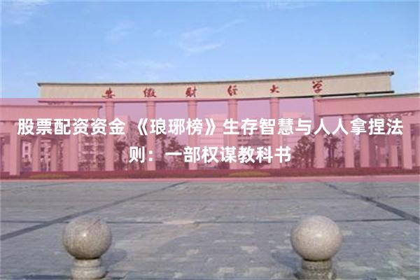 股票配资资金 《琅琊榜》生存智慧与人人拿捏法则：一部权谋教科书