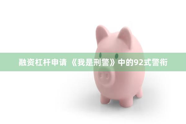 融资杠杆申请 《我是刑警》中的92式警衔
