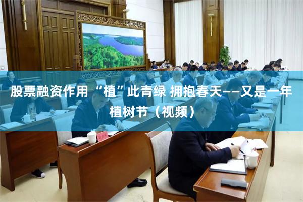 股票融资作用 “植”此青绿 拥抱春天——又是一年植树节（视频）