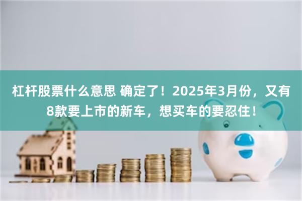 杠杆股票什么意思 确定了！2025年3月份，又有8款要上市的新车，想买车的要忍住！