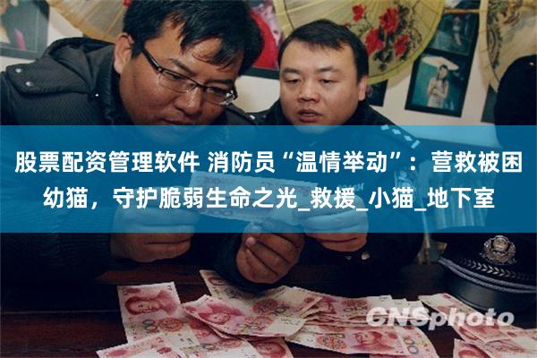 股票配资管理软件 消防员“温情举动”：营救被困幼猫，守护脆弱生命之光_救援_小猫_地下室