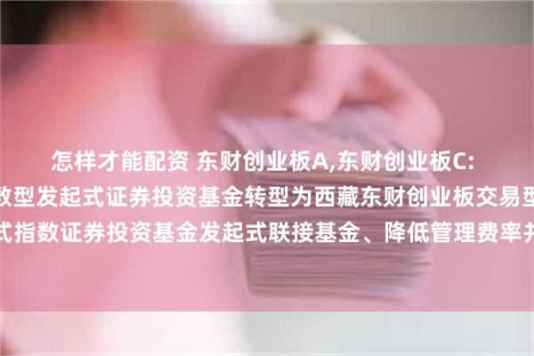 怎样才能配资 东财创业板A,东财创业板C: 关于西藏东财创业板指数型发起式证券投资基金转型为西藏东财创业板交易型开放式指数证券投资基金发起式联接基金、降低管理费率并修改基金合同及托管协议的公告