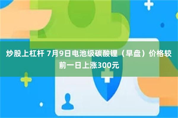 炒股上杠杆 7月9日电池级碳酸锂（早盘）价格较前一日上涨300元