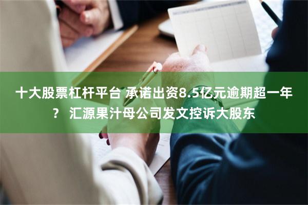 十大股票杠杆平台 承诺出资8.5亿元逾期超一年？ 汇源果汁母公司发文控诉大股东