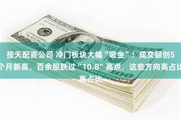 按天配资公司 冷门板块大幅“吸金”！成交额创5个月新高，百余股跃过“10.8”高点，这些方向高占比