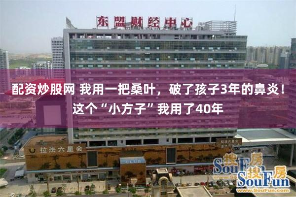 配资炒股网 我用一把桑叶,破了孩子3年的鼻炎!这个“小方子”我用了40年
