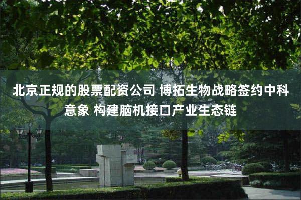 北京正规的股票配资公司 博拓生物战略签约中科意象 构建脑机接口产业生态链