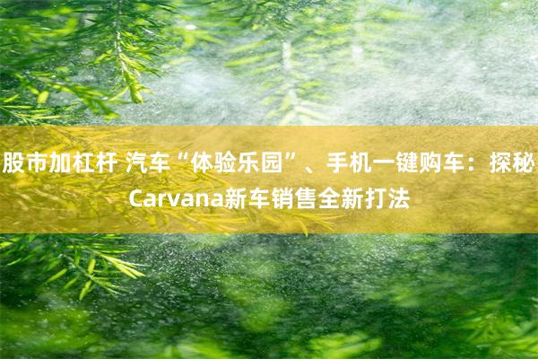 股市加杠杆 汽车“体验乐园”、手机一键购车：探秘Carvana新车销售全新打法