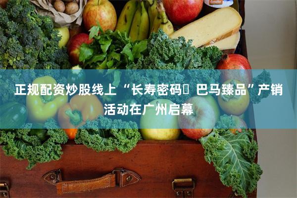 正规配资炒股线上 “长寿密码・巴马臻品”产销活动在广州启幕