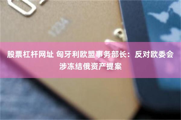 股票杠杆网址 匈牙利欧盟事务部长：反对欧委会涉冻结俄资产提案