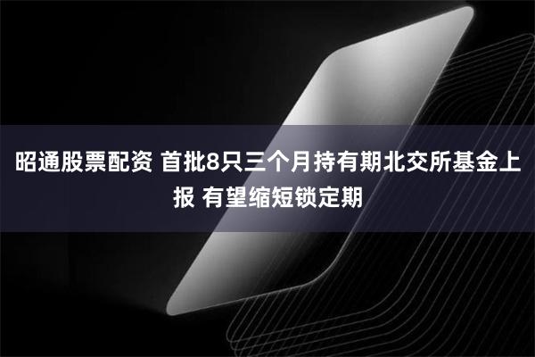 昭通股票配资 首批8只三个月持有期北交所基金上报 有望缩短锁定期