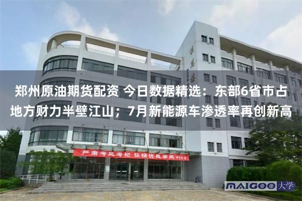 郑州原油期货配资 今日数据精选：东部6省市占地方财力半壁江山；7月新能源车渗透率再创新高