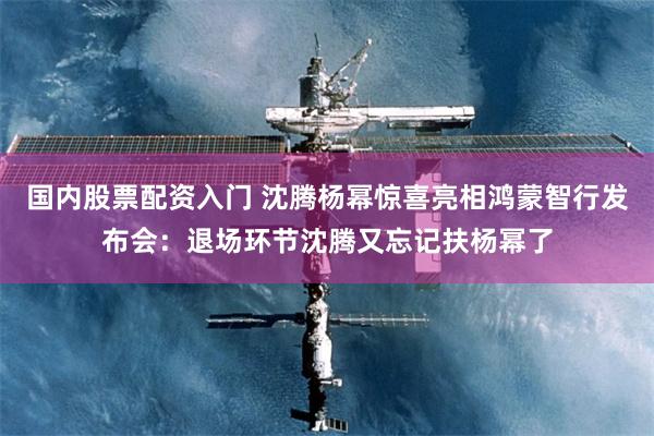 国内股票配资入门 沈腾杨幂惊喜亮相鸿蒙智行发布会：退场环节沈腾又忘记扶杨幂了