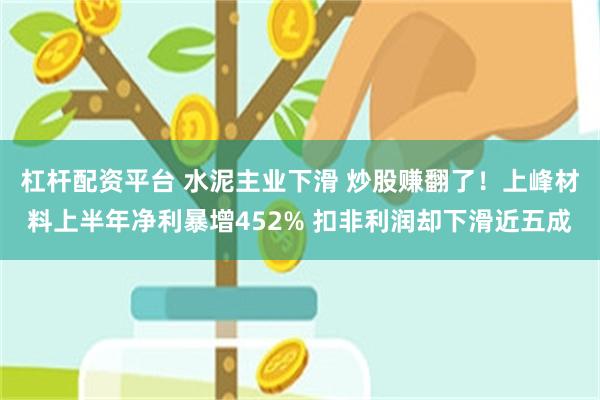 杠杆配资平台 水泥主业下滑 炒股赚翻了!上峰材料上半年净利暴增452% 扣非利润却下滑近五成