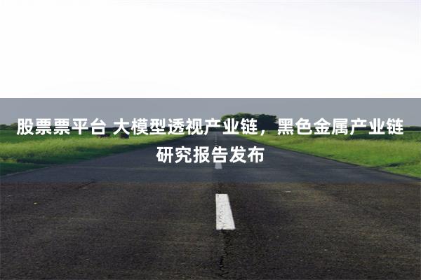 股票票平台 大模型透视产业链，黑色金属产业链研究报告发布