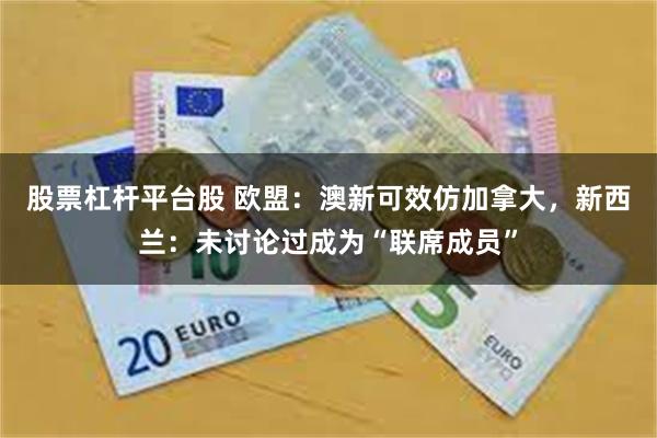 股票杠杆平台股 欧盟：澳新可效仿加拿大，新西兰：未讨论过成为“联席成员”