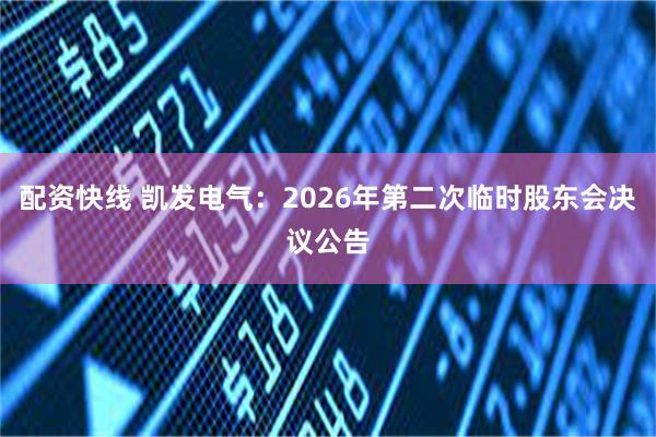 配资快线 凯发电气：2026年第二次临时股东会决议公告