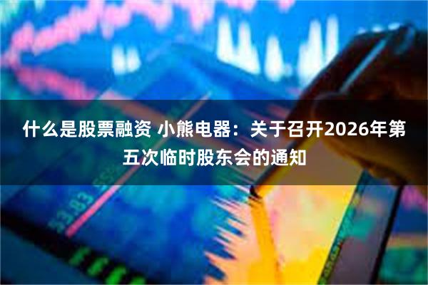 什么是股票融资 小熊电器：关于召开2026年第五次临时股东会的通知